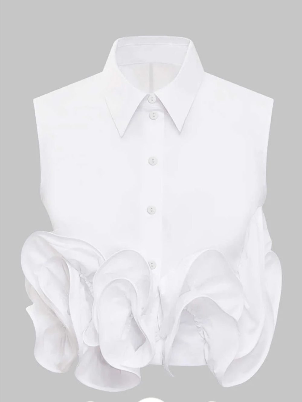 Micas Button Ruffle Ruched Tank Top M - Picture 4 of 5